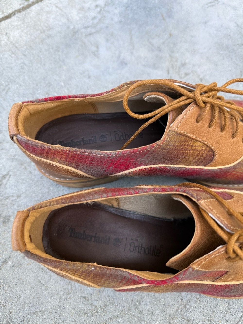 PENDLETON x TIMBERLAND Women's Beckwith Brown Red Plaid Leather Oxfords Shoes 8 - Picture 8 of 16